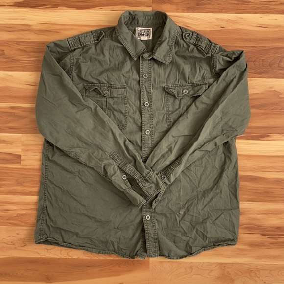 Converse Green Distressed Grunge light jacket - Picture 1 of 3